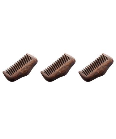 Booso 3X Peigne de Poche Bois de Vert Naturel Super Narrow Dent Bois Peignes Statiques Poux Barbe Peigne Coiffure Peigne en Bois de