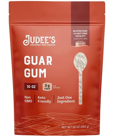 Judees Guar Gum Powder 10oz - Keto-Friendly, Gluten-Free & Nut-Free - 100% Pure Guar Gum derived from Guar Beans - Low Carb Thickener - 3g Dietary Fiber per serving 10 Ounce (Pack of 1)