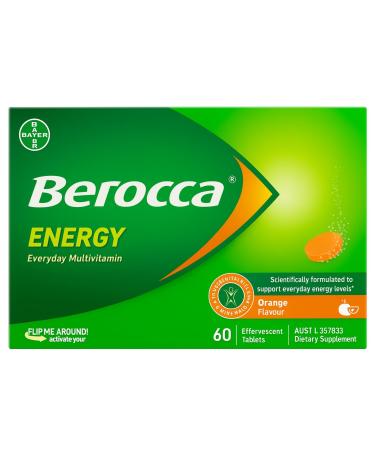 Berocca Energy Vitamin B & C Orange Flavour Effervescent Tablets 60 Pack