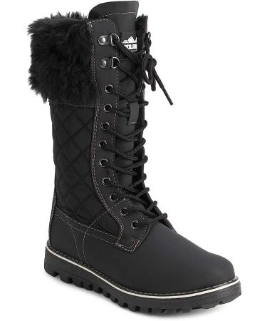 Womens Thermal Waterproof Snow Boots - Black/Black, Size 9 | POLAR Faux Fur, Rubber Sole for Outdoor Walking - Buy Online on GoSupps.com