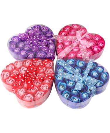 24 Pcs Scented Rose Soap Petals | Wedding Isle Walk Gift | Purple Zinnia Artificial Flowers for Parties & Bath - Buy Online on GoSupps.com