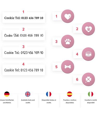 Buy ENGRAVO Personalized Dog Tag Paw in Pink 33mm | Custom Engraving & 2 Key Rings Fast International Shipping - Buy Online on GoSupps.com