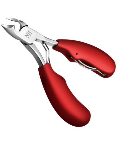Toenail Clippers for Thick Nails: Professional Podiatrist Toe Nail Nippers Seniors Pedicure Ingrown Toenail Cutter with Stainless Steel Sharp Blade (Red)