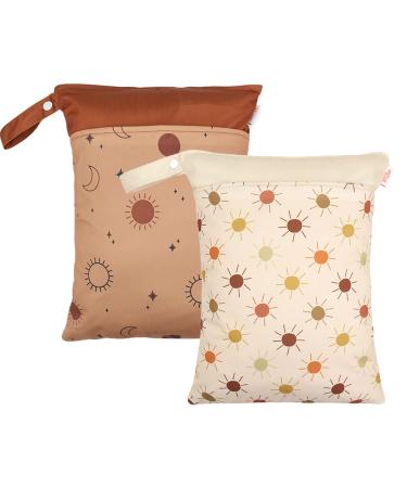 Seaur Wetbag Baby Kinder Waterproof Nasting Pocket for On the go Kita kindergarten diaper bag zip washable reusable beach pool gym wet bag - 2 pieces 30 * 40cm d02 2 pieces 30 * 40cm