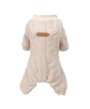 Izefia Dog Sweater Dog Clothes Fleece Dog Wool Sweater Winter Warm Sweatshirt 4-Leg Overall Pajamas Twist Print Sweater for Small Dogs Medium Dogs Cats XXL: (Back Length: 40 cm) Khaki - Buy Online on GoSupps.com