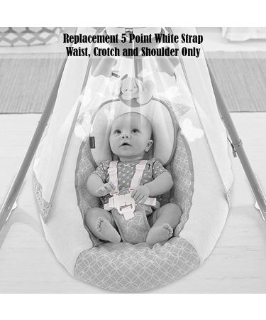F-Price Replacement Part for Fisher-Price Cradle 'n Swing - 5 Point White Strap Set - Waist, Crotch, Shoulder - Compatible with Multiple Models - Buy Online on GoSupps.com