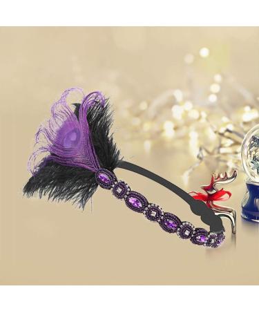 Luxshiny Flapper Headband 1920s Confidence Bridal Headpieces for Wedding 1920s Accessories for Women Great Headband 1920s Flapper Headband Purple Bride Kitten Beaded - Buy Online on GoSupps.com
