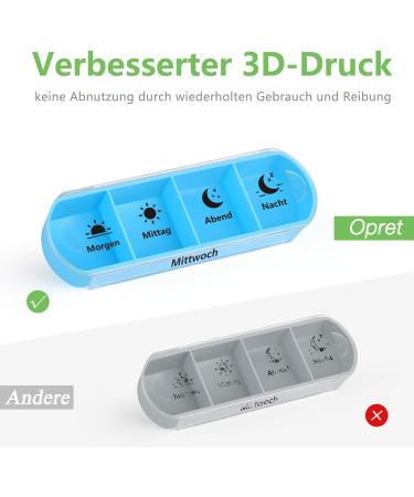 7-Day Weekly Pill Organizer Box with 4 Compartments - Opret Tablet Box for Morning Noon & Night - Easy Medication Management for Supplements - Premium White Design - Buy Online on GoSupps.com
