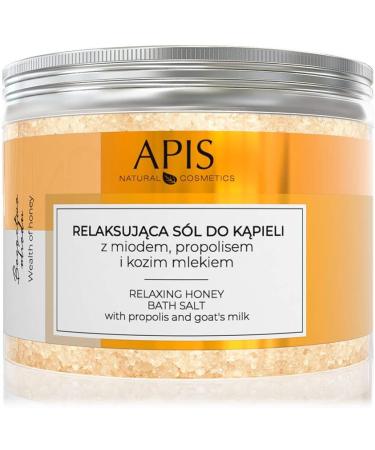 Bee APIS HONEYPRIGHT Relaxing bath salt with honey propolis and goats milk Relaxation while bathing 650g - Buy Online on GoSupps.com