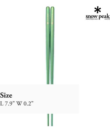 Snow Peak Anodized Titanium Chopsticks - Sleek and Durable 7.9 x 0.2 in Utensils - Green - Buy Online on GoSupps.com
