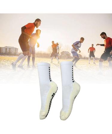 AMONIDA Non-Slip Mid Socks for Football - 1 Pair White | Premium Comfort & Performance - Buy Online on GoSupps.com