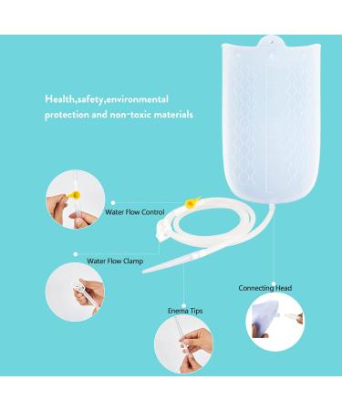 Silicone Enema Bag 2L - Complete Colon Cleanse Kit with Tubing Tips & Flow Control for Effective Home Colonic Irrigation - Buy Online on GoSupps.com