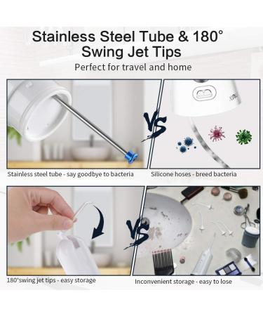 KOOVON Water Flosser Professional Cordless Teeth Cleaner - 4 Modes, Rechargeable Dental Irrigator with 5 Tips, IPX7 Waterproof - Buy Online on GoSupps.com