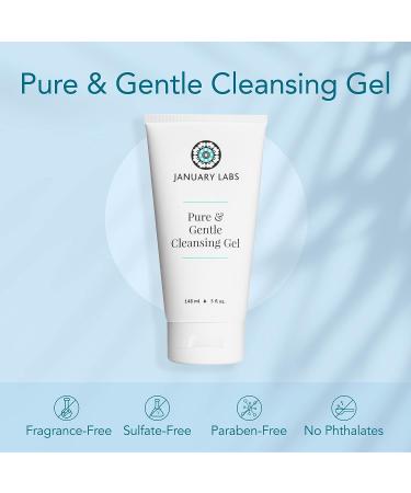 January Labs Pure & Gentle Face Cleanser Gel - 5 oz | For All Skin Types including Dry, Sensitive, and Acne Prone | Skin Care Essential - Buy Online on GoSupps.com