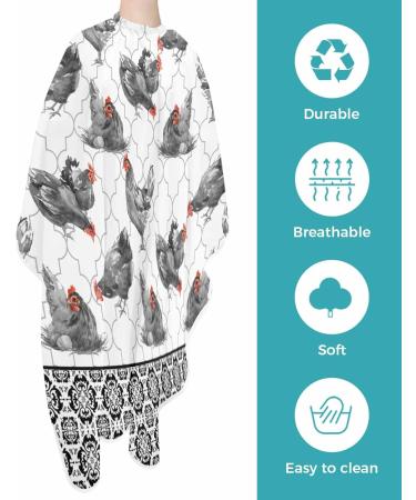 Buy Black Rooster Barber Cape - Adjustable Salon Hair Cutting Cape for Men Women & Kids | Geometric Morocco Plaid Design | 55x63 Inch Hairdressing Accessory - Buy Online on GoSupps.com