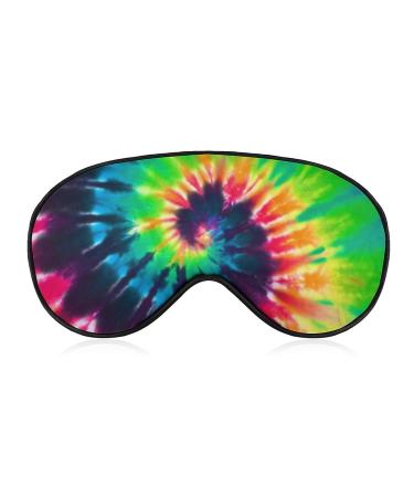 Colorful Tie Dye Sleep Mask for Women Adjustable Sleeping Eye Shades Cover with Elastic Strap