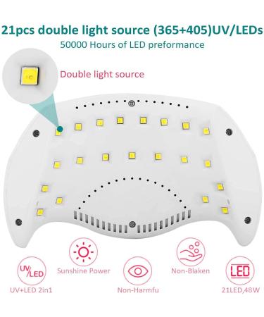 Buy NAVANINO 48W LED UV Nail Lamp - Fast Nail Dryer with Timer & Infrared Sensor | Perfect for All Gels - Buy Online on GoSupps.com