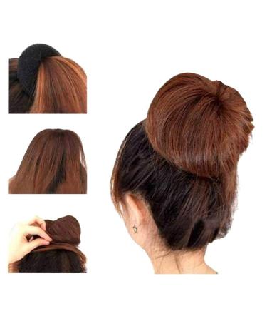 Amorar 3-Piece Women's Hair Chignon Pad Set | Donut Ring Shapers for Perfect Hair Knots | Black Hair Cushion & Roller - Buy Online on GoSupps.com