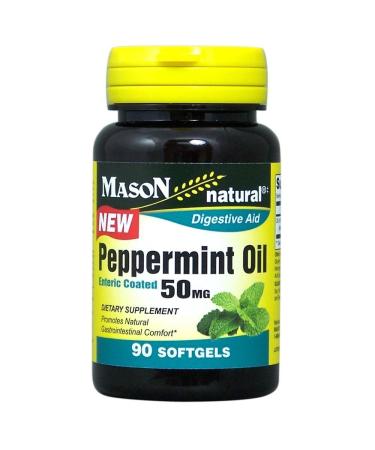 Mason Natural Peppermint Oil 50 mg Enteric Coated Softgels - 90 Softgels Pack of 6