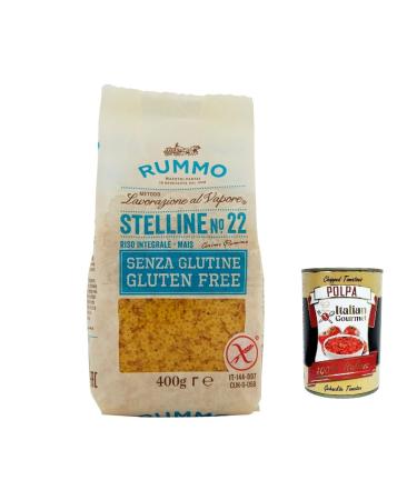 Italian Gourmet E.R. Rummo Pasta Stelline n. 22 Gluten Free gluten-free gluten-free Italian pasta 400 g + Italian Gourmet pulp 400 g