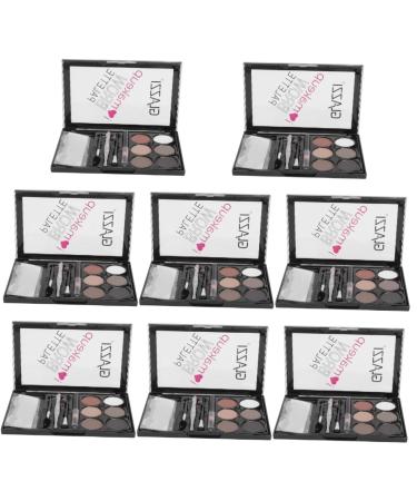 Didiseaon 8 Sets Eyebrow Powder Set Eyebrow Brush Eyeshadow Beauty Cosmetics Pallet Waterproof Eyebrow Powder