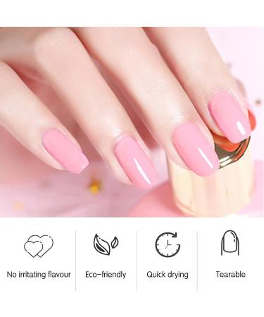 Pink Nail Polish Breathable Nail Varnish Highly Pigmented Cherry Blossom Pink Nail Polish Peel off Nail Gel No Need Cure Water Based Quick Drying Nail Polish for DIY Nail Art - Buy Online on GoSupps.com