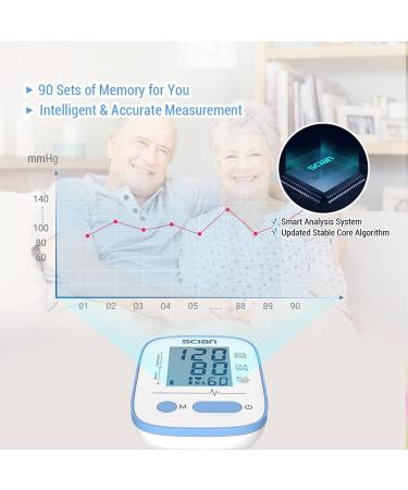 SCIAN Digital Blood Pressure Monitor Upper Arm -USB Charging 90 Memory | Accurate Automatic Blood Pressure Machine for Home & Clinical Use (Blue) - Buy Online on GoSupps.com