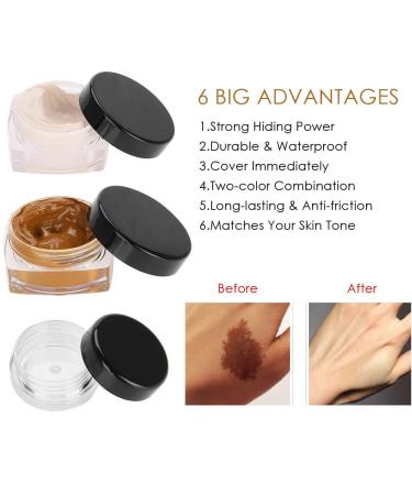 Waterproof Tattoo Cover-Up Makeup Set for Dark Spots, Scars, Vitiligo - Body & Leg Concealer Cream - Buy Online on GoSupps.com