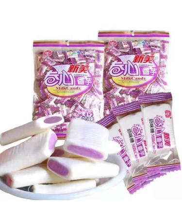 Taro Milk Candy About 100 Pieces/Bag(320g)Fragrant Taro Milk Candy Wedding Candies Dessert Soft Candy Casual Snacks Gift Delicious Snacks Chinese Specialty Candies (1bag(About 100 Pieces))