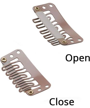 Metal Snap Clips for Hair Extensions - U-shape Wig Clips with Soft Rubber - Brown Hair Extension Clips for Easy DIY Styling - Buy Online on GoSupps.com