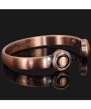 Holistic Magnets Solid Copper Magnetic Bracelet Men Women Copper Bangle High Power Neodymium Magnets Unisex Adjustable HPC - M: Wrist 16–19.5cm/6.3–7.7” - Buy Online on GoSupps.com
