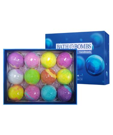 Bath Bombs Bath Salt Ball Set Box 12 Pieces  Bubble Bath Essential Oil Bath Ball Set