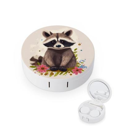 Contact Lens Case Raccoon Print Plastic Contact Lens Case contact Lens Care Box ontact Lens Travel Box