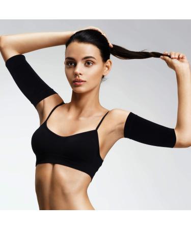 4 Pairs Slimming Arm Sleeves for Women - Compression Arm Shapers for Fitness & Weight Loss (Black) - Buy Online on GoSupps.com