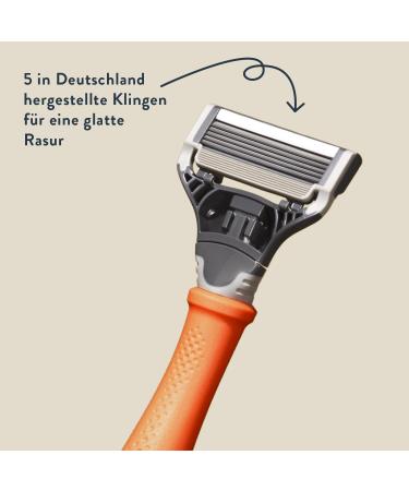 Harry's Men's Wet Razor Set Orange Handle & 10 Replacement Blades Premium Shaving for Men - Buy Online on GoSupps.com