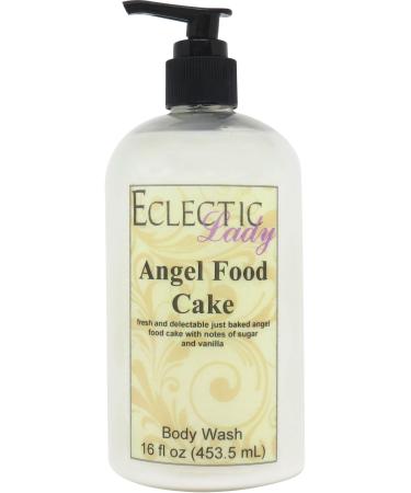 Eclectic Lady Liquid Pearl Body Wash - Angel Food Cake Scent 3-in-1 Use For Bubble Bath Hand Soap & Body Wash Phthalate-Free Angel Food Cake Fragrance Handcrafted in USA (16 oz) 16 Fl Oz (Pack of 1)