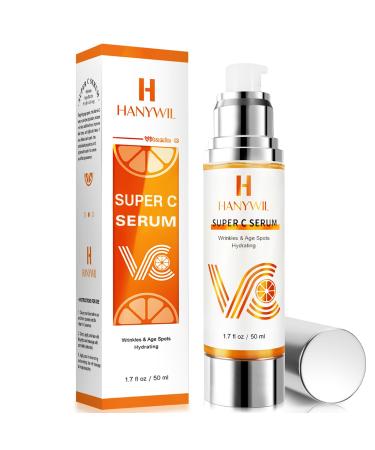 Super Vitamin C Serum for Women over 70 Vitamin C Serum for Face Dark Spot Remover for Face Skin Care Hyaluronic Acid Serum Targets Age Spots Hydrates and Wrinkle Reduction 1.7fl oz