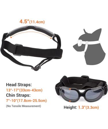NAMSAN Small Dog Goggles UV Protection Adjustable Clear Sungalsses for Dogs - Windproof and Easy to Wear Puppy Glasses in Clear Black - Buy Online on GoSupps.com