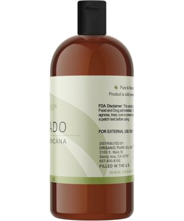 100% Pure Avocado Oil - Unrefined Cold Pressed Non-GMO | 32 oz Bulk Carrier for Skin Hair Nails & Body - Vegan & Fair Trade - Buy Online on GoSupps.com