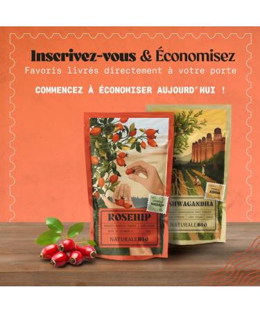 NaturaleBio Cynorrhodon Cru Bio en poudre 400g. Rose musqu e Naturelle et Pure moulu partir des baies d' glantier Bio entier. Riche en vitamine C id ale pour infusions th s et smoothies. Rose musqu e 400 g (Lot de 1) - Buy Online on GoSupps.com