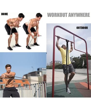 GAIYAH FITNESS Long Resistance Bands for Women - Dark Gray/Black Set for Full Body Workout and Powerlifting - Buy Online on GoSupps.com