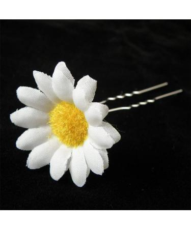 20 Pieces Daisy Hair Clips | Wedding Flower Hair Accessories | Bridal & Girl Hair Accessories (White) - Buy Online on GoSupps.com