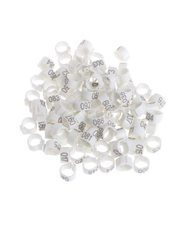 Yanhonin 100pcs 10mm Identification Ring Pigeon Ring Training Birds with Leg Number White