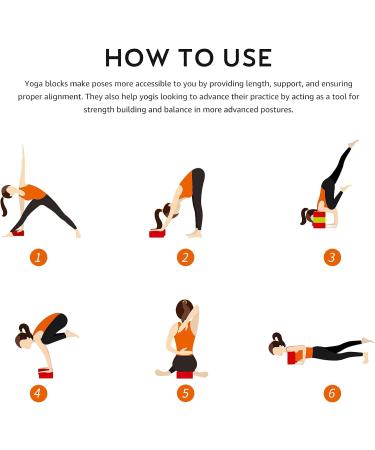 Overmont Yoga Block 2 Pack with Non-Slip Surface and Yoga Strap - Latex-Free EVA Foam for Pilates, General Fitness, Stretching and Meditation - Buy Online on GoSupps.com