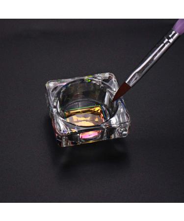 1 pc Rainbow Glass Crystal Acrylic Liquid Holder Dish Dappen Dish Glass Cup with Lid Bowl for Acrylic Powder Monomer Nail Tool HJ-NAPB019 (Square Shape) HJ-NAPB019-Square - Buy Online on GoSupps.com