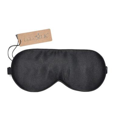 Lulusilk 100% silk adjustable sleep mask eye mask sleeping glasses for women and men black 1 piece (1 pack) black black.
