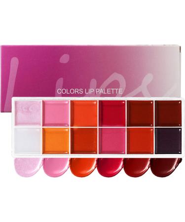 Uoqpty Lip Gloss PaletteEye Palette Makeup Highly Pigmented Long Lasting Moisturizing Lip Gloss Kit 12 Colors Vibrant Shades for Girls Teens Women - Buy Online on GoSupps.com