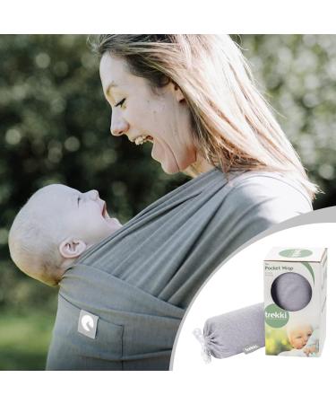 Pocket Wrap by Trekki - Cotton Baby Sling Carrier for Newborn to Toddler - Grey - Buy Online on GoSupps.com