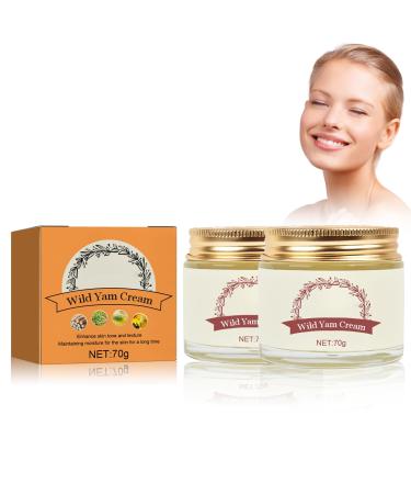 Beslibate Wild Yam Cream 70g Wild Yam Cream Hormonal Balancing and Skin Protection Yam Cream for Women for Normal Dry or Sensitive Skin (2-Pack)