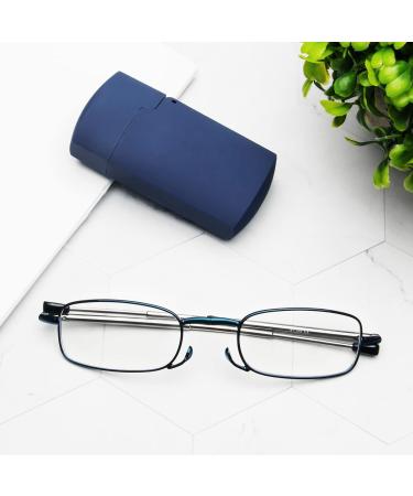 Kokobin Foldable Reading Glasses 2-Pack - Stainless Steel Anti-Blue Light Unisex Includes Hard Shell Case +2.0 Magnification - Buy Online on GoSupps.com